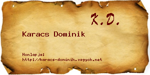 Karacs Dominik névjegykártya